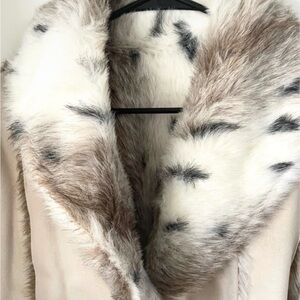 Faux Fur Animal Print Coat